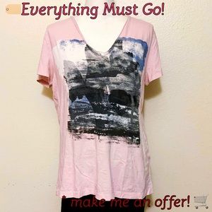 ❤️ Boss Orange Pink V Neck Short Sleeved Tee